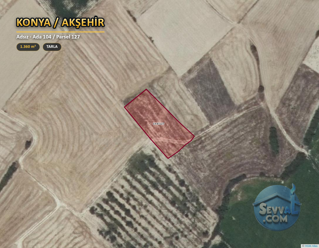 KONYA AKŞEHİR ADSIZ 1.360 m² SATILIK ARSA - KONYA AKŞEHİR fotoğraf 2