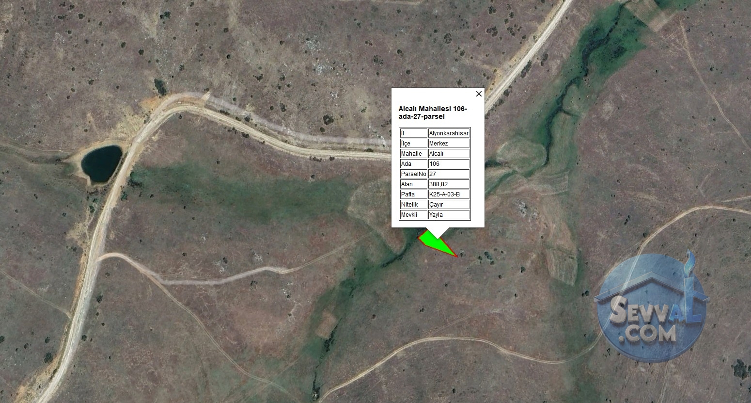 AFYONKARAHİSAR MERKEZ ALCALI KÖYÜ 388 m² ÇAYIR SATILIK - Afyonkarahisar Merkez fotoğraf 9