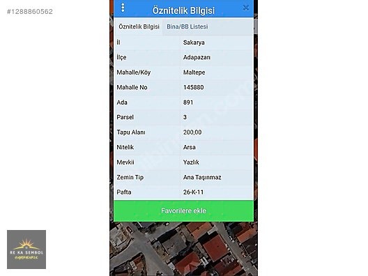 ADAPAZARI/MALTEPE MAH. SATILIK 200 M2 İMARLI ARSA - SAKARYA ADAPAZARI fotoğraf 10