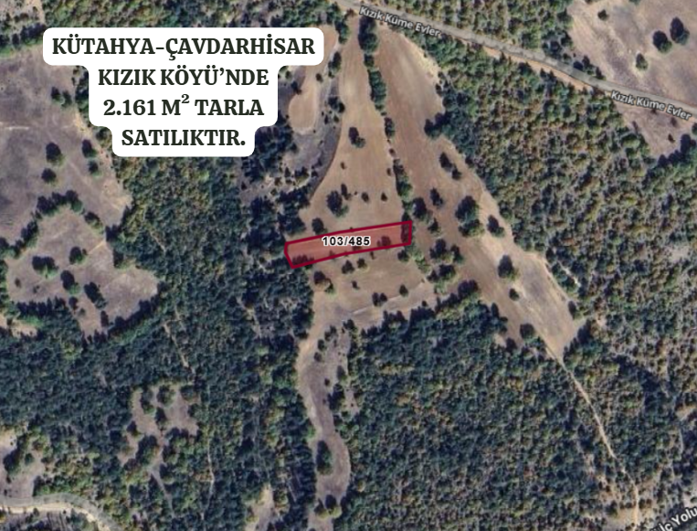 KÜTAHYA ÇAVDARHİSAR KIZIK 2.161 M²  TARLA SATILIKTIR - KÜTAHYA ÇAVDARHİSAR fotoğraf 2