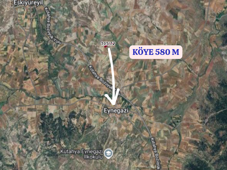 KÜTAHYA MERKEZ EYNEGAZİ   KÖYÜNDE 2.037  M²   TARLA SATILIKTIR - KÜTAHYA MERKEZ fotoğraf 4