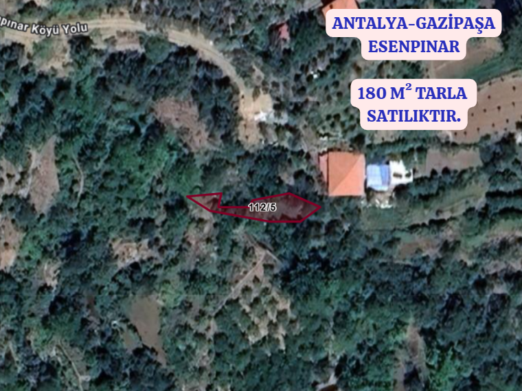 ANTALYA GAZİPAŞA ESENPINAR  KÖYÜNDE 180 M²  TARLA  SATILIKTIR - ANTALYA GAZİPAŞA fotoğraf 2