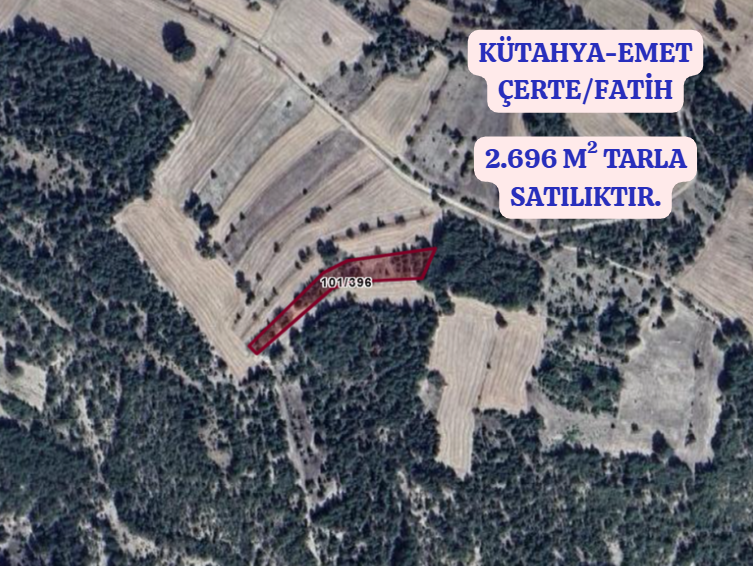 KÜTAHYA EMET FATİH/ÇERTE  KÖYÜNDE 2.696  M²  TARLA  SATILIKTIR  - KÜTAHYA EMET fotoğraf 2