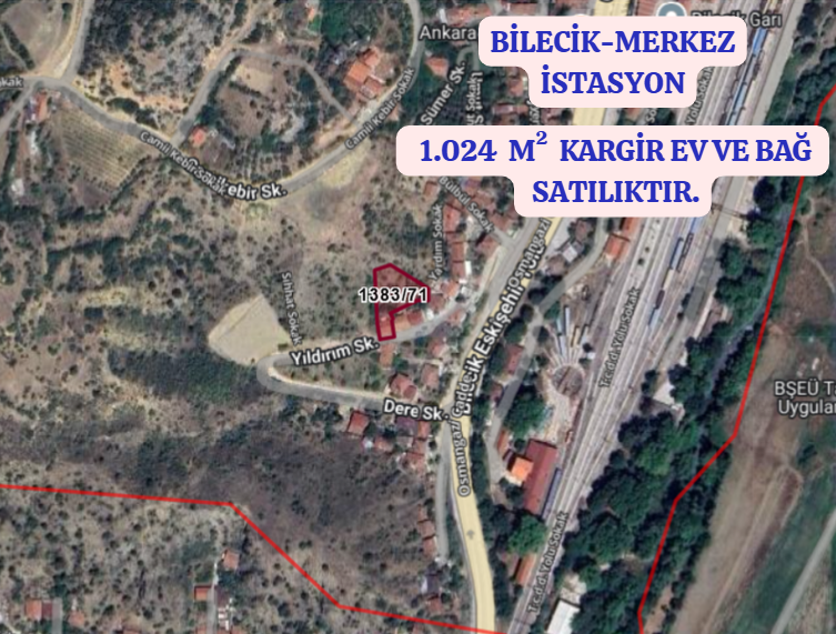 BİLECİK MERKEZ İSTASYON  KÖYÜNDE 1.024  M²   KARGİR EV VE BAĞ  SATILIKTIR - BİLECİK MERKEZ fotoğraf 2