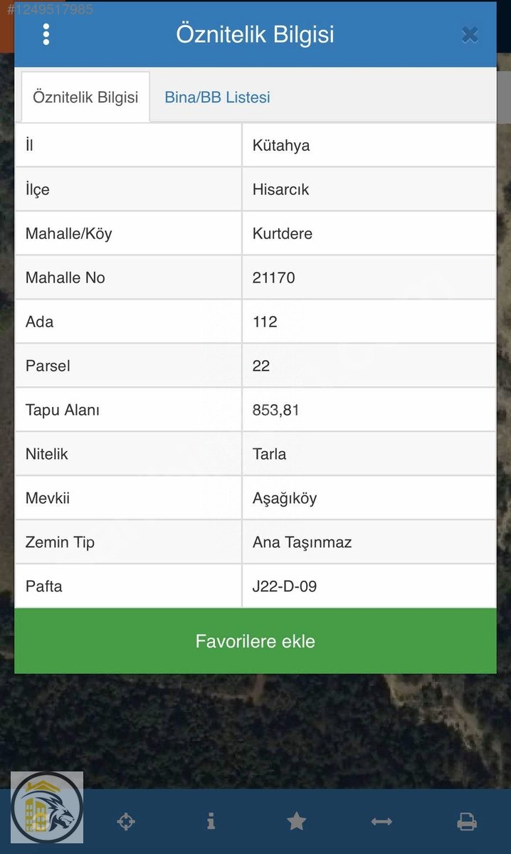 ASLAN EMLAK'TAN SATILIK KÜTAHYA HİSARCIKTA 853 M2 TARLA !!! - KÜTAHYA HİSARCIK fotoğraf 10