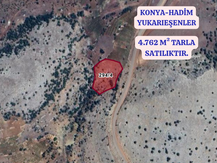 KONYA HADİM YUKARIEŞENLER   KÖYÜNDE 4.762  M²  TARLA SATILIKTIR - KONYA HADİM fotoğraf 2