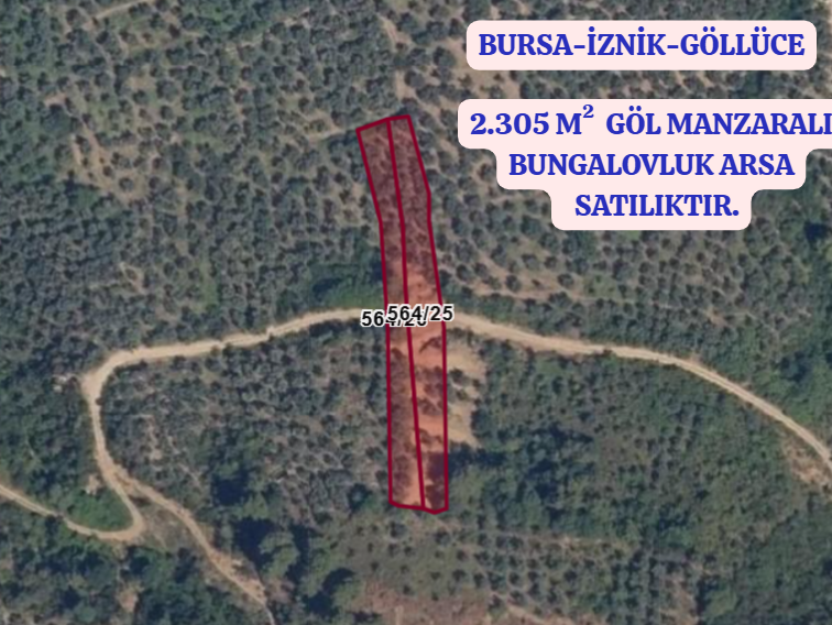 BURSA İZNİK GÖLLÜCE KÖYÜNDE 2.305 M GÖL MANZARALI  BUNGALOVLUK ARSA SATILIKTIR - BURSA İZNİK fotoğraf 2