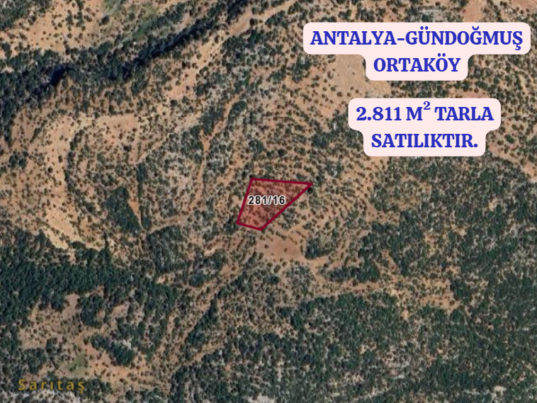 ANTALYA GÜNDOĞMUŞ ORTAKÖY  KÖYÜNDE   2.811  M²  TARLA  SATILIKTIR - ANTALYA GÜNDOĞMUŞ fotoğraf 2