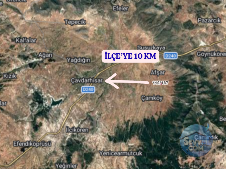 KÜTAHYA ÇAVDARHİSAR GÖKAĞAÇ  KÖYÜNDE  1.436 M²  TARLA SATILIKTIR - KÜTAHYA ÇAVDARHİSAR fotoğraf 5
