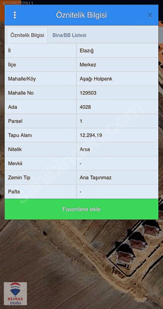 REMAX DOĞUDAN ATAŞEHİR MAH. 12.294M2 SATILIK VİLLA ARSASI - ELAZIĞ MERKEZ fotoğraf 3