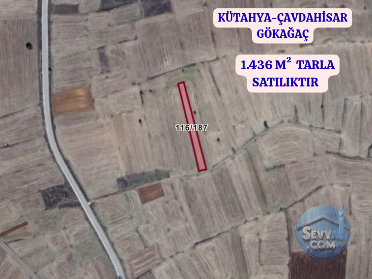 KÜTAHYA ÇAVDARHİSAR GÖKAĞAÇ  KÖYÜNDE  1.436 M²  TARLA SATILIKTIR - KÜTAHYA ÇAVDARHİSAR fotoğraf 2