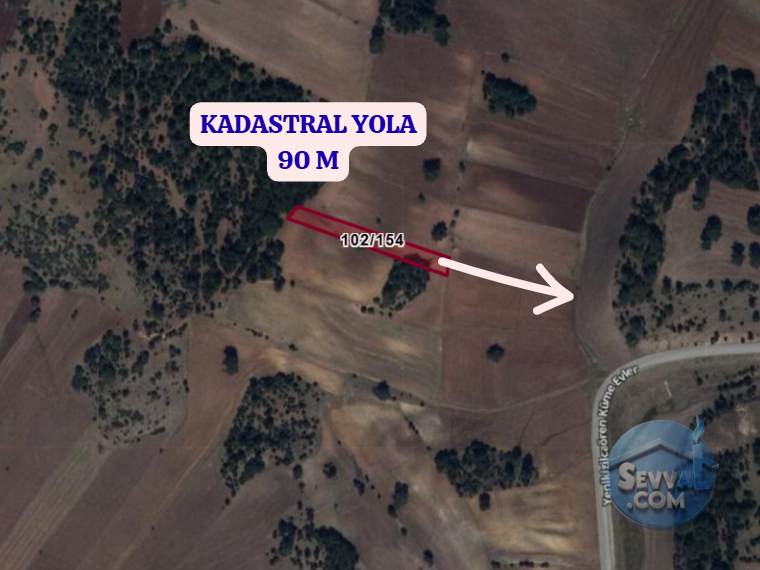KÜTAHYA MERKEZ YENİ KIZILCAÖREN  KÖYÜNDE  1.568 M² TARLA  SATILIKTIR - KÜTAHYA MERKEZ fotoğraf 3