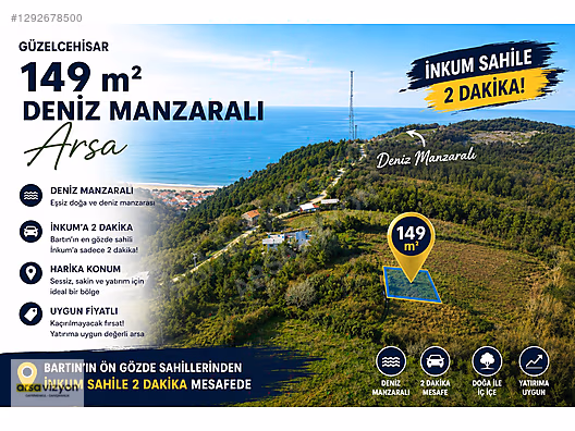 SEZONLUK YAZLIK FİYATINA DENİZ MANZARALI ARSA İNKUM SAHİLE 2 DK - BARTIN MERKEZ fotoğraf 4