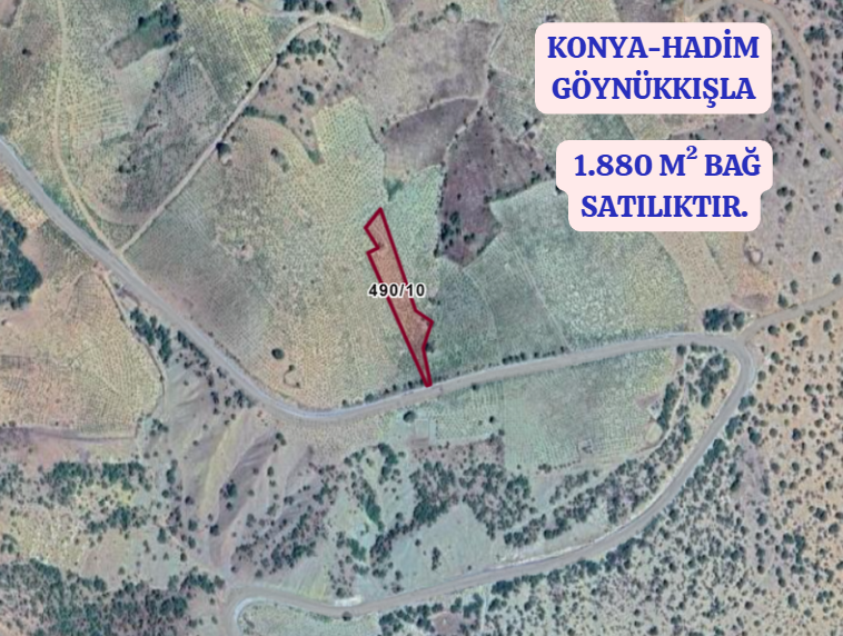 KONYA HADİM GÖYNÜKKIŞLA  KÖYÜNDE   1.880  M²  BAĞ  SATILIKTIR - KONYA HADİM fotoğraf 2