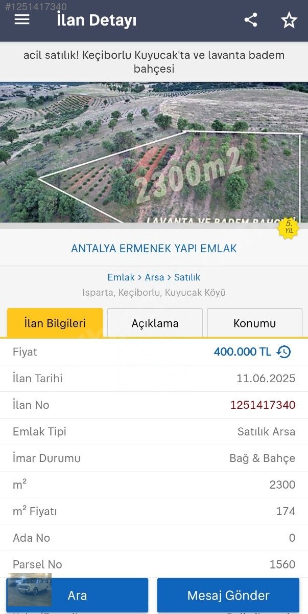 acil satılık! Keçiborlu Kuyucak'ta ve lavanta badem bahçesi - ISPARTA KEÇİBORLU fotoğraf 30