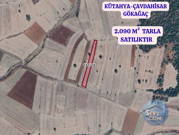 KÜTAHYA ÇAVDARHİSAR GÖKAĞAÇ  KÖYÜNDE  2.090 M²  TARLA SATILIKTIR - KÜTAHYA ÇAVDARHİSAR fotoğraf 2