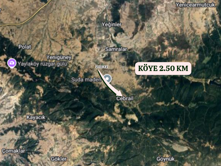 KÜTAHYA GEDİZ CEBRAİL,FATİH  KÖYÜNDE 598  M²  TARLA  SATILIKTIR - KÜTAHYA GEDİZ fotoğraf 3