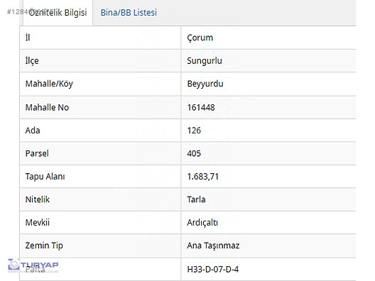 SUNGURLU BEYYURDU KÖYÜ SATILIK TARLA - ÇORUM SUNGURLU fotoğraf 8
