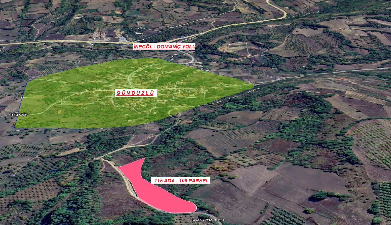  BURSA  İNEGÖL GÜNDÜZLÜ   KÖYÜNDE  9.400  M²  TARLA  SATILIKTIR - BURSA İNEGÖL fotoğraf 15