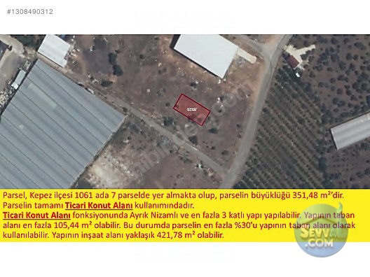 60'lık Yol Cepheli Ticari Konut İmarlı 0,90 Emsal Yatırımlık Arsa - ANTALYA KEPEZ fotoğraf 2