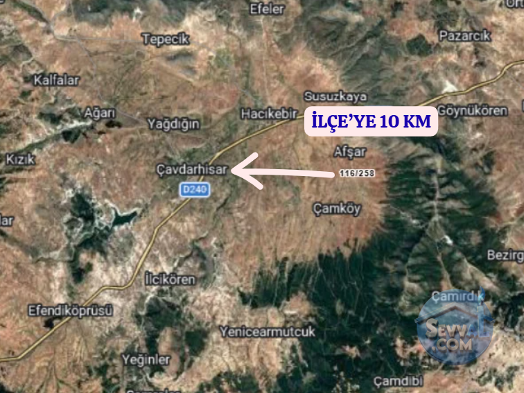 KÜTAHYA ÇAVDARHİSAR GÖKAĞAÇ  KÖYÜNDE  2.870 M²  TARLA SATILIKTIR - KÜTAHYA ÇAVDARHİSAR fotoğraf 5