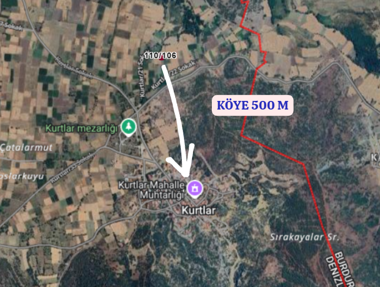 DENİZLİ ACIPAYAM KURTLAR KÖYÜNDE  435 M²  TARLA SATILIKTIR - DENİZLİ ACIPAYAM fotoğraf 5