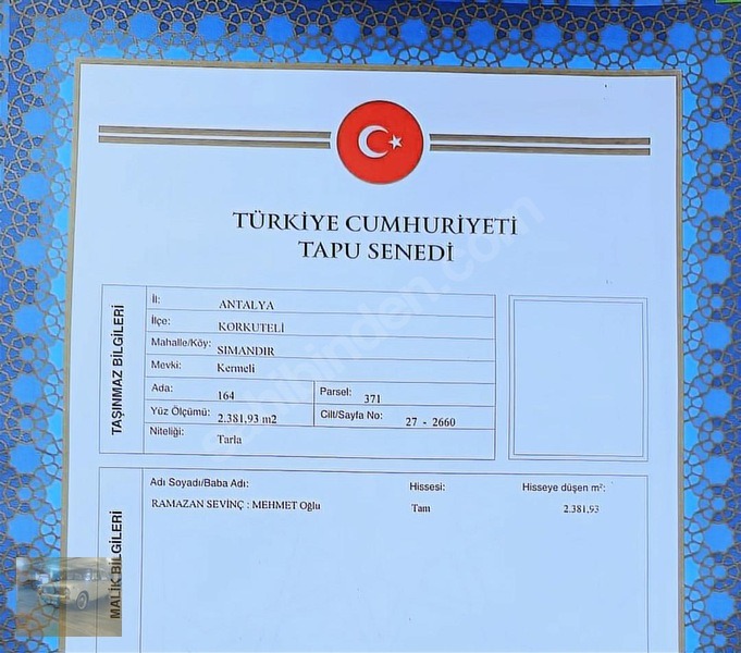 acil.Korkuteli sımandırda.sanayi arsalarına komşu2382m tarla - ANTALYA KORKUTELİ fotoğraf 13