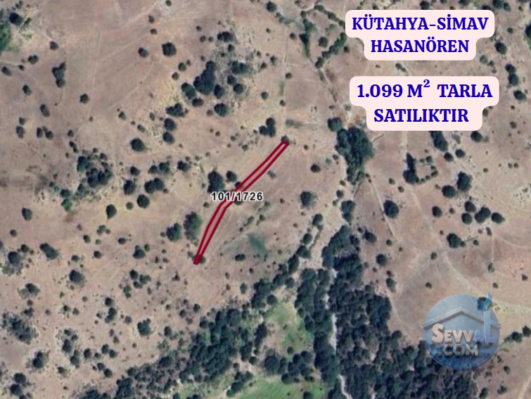 KÜTAHYA SİMAV HASANÖREN  KÖYÜNDE  1.099 M² TARLA  SATILIKTIR - KÜTAHYA SİMAV fotoğraf 2