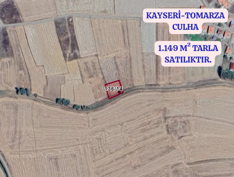 KAYSERİ TOMARZA CULHA   KÖYÜNDE  1.149  M²  TARLA  SATILIKTIR - KAYSERİ TOMARZA fotoğraf 2