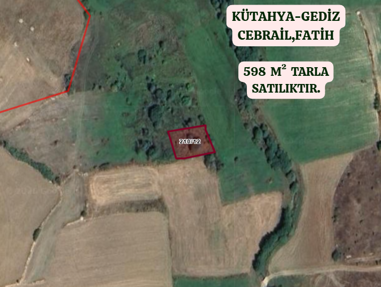 KÜTAHYA GEDİZ CEBRAİL,FATİH  KÖYÜNDE 598  M²  TARLA  SATILIKTIR - KÜTAHYA GEDİZ fotoğraf 2