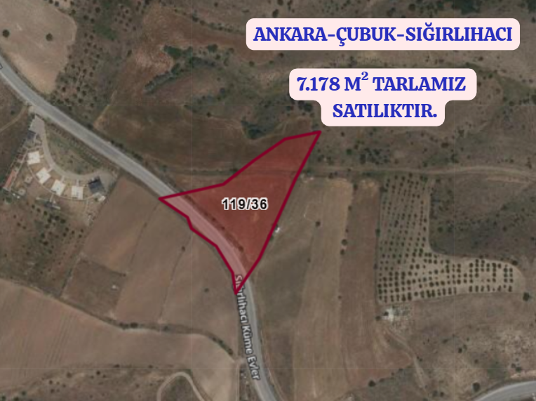 ANKARA ÇUBUK SIĞIRLIHACI  KÖYÜNDE 7.178 M² TARLA SATILIKTIR - ANKARA ÇUBUK fotoğraf 2