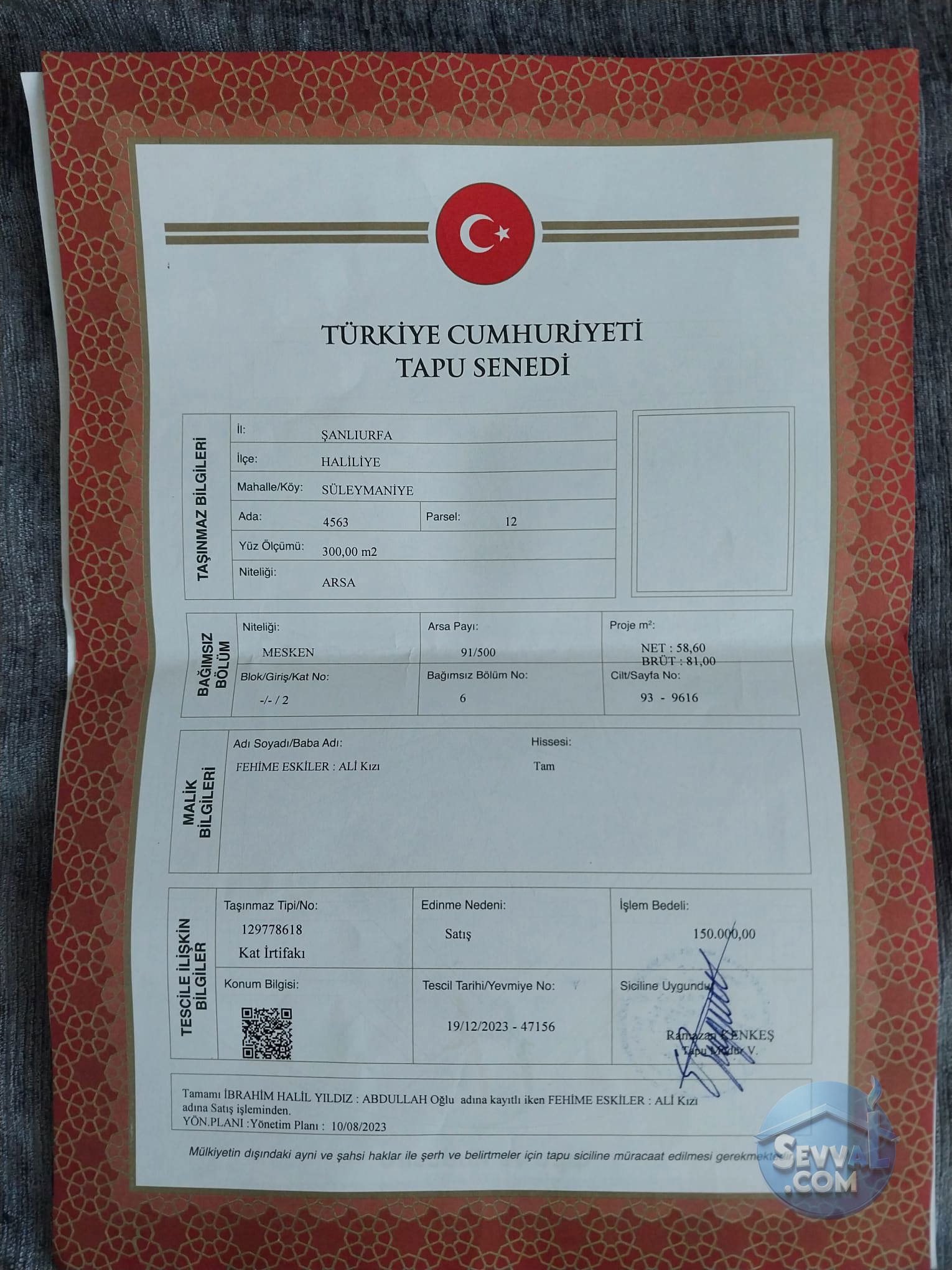 DEVTEŞTİ MAH. ÜST KAT 3. KAT 3 ODALI 100 m2 ARKA CEPHE SIFIR DENGİNDE  - ŞANLIURFA HALİLİYE fotoğraf 5