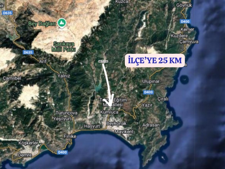 ANTALYA KUMLUCA KARACAÖREN  KÖYÜNDE 446  M²   TARLA  SATILIKTIR - ANTALYA KUMLUCA fotoğraf 5