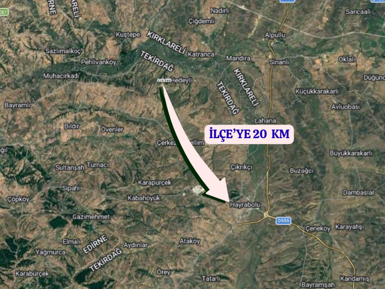 TEKİRDAĞ HAYRABOLU HEDEYLİ  KÖYÜNDE  1.078  M²  TARLA SATILIKTIR - TEKİRDAĞ HAYRABOLU fotoğraf 5