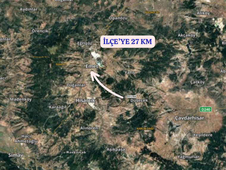 KÜTAHYA EMET DÜŞECEK  KÖYÜNDE 848 M² TARLA  SATILIKTIR - KÜTAHYA EMET fotoğraf 5