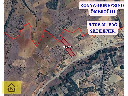 KONYA GÜNEYSINIR ÖMEROĞLU KÖYÜNDE 5.706 M² BAĞ SATILIKTIR - KONYA GÜNEYSINIR fotoğraf 9