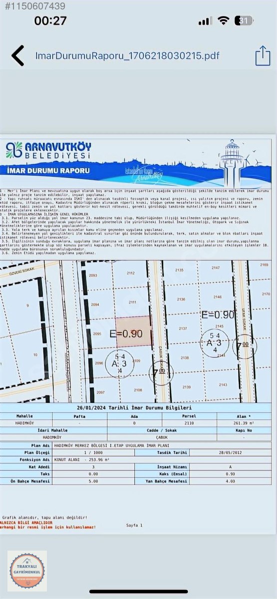 ARNAVUTKÖY HADIMKÖY SATILIK KONUT İMARLI ARSA - İSTANBUL ARNAVUTKÖY fotoğraf 2