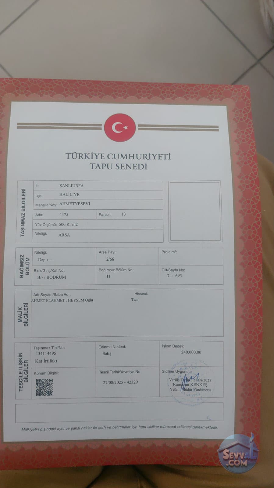 AHMET YESEVİ MAH. YARI BODRUM KAT 3 ODALI 90 m2 DOĞALGAZ KAPIDA BAHÇELİ SATILIK  - ŞANLIURFA HALİLİYE fotoğraf 16