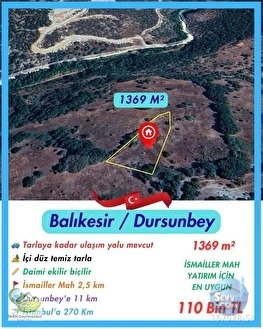 🚨 DURSUNBEY İSMAİLLER'DE 1.369 M² DÜMDÜZ VERİMLİ YATIRIMLIK TARLA 🚨 - BALIKESİR DURSUNBEY fotoğraf 8