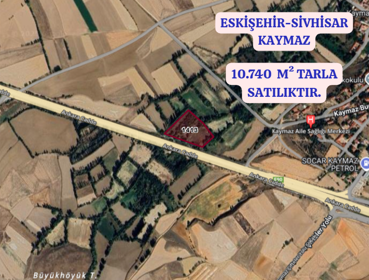 ESKİŞEHİR SİVRİHİSAR KAYMAZ   KÖYÜNDE 10.740  M²  TARLA SATILIKTIR - ESKİŞEHİR SİVRİHİSAR fotoğraf 2