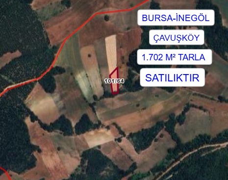 BURSA İNEGÖL ÇAVUŞKÖY MAH. 1.702M² TARLA SATILIKTIR - BURSA İNEGÖL fotoğraf 2