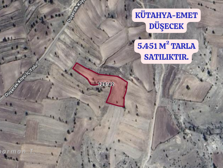 KÜTAHYA EMET DÜŞECEK   KÖYÜNDE 5.451 M² TARLA  SATILIKTIR - KÜTAHYA EMET fotoğraf 2