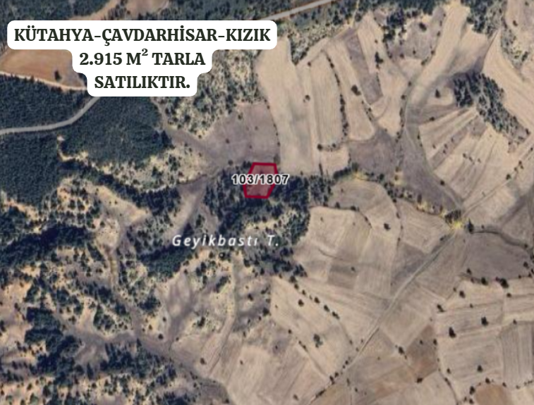 KÜTAHYA ÇAVDARHİSAR KIZIK 2.915 M²  TARLA SATILIKTIR - KÜTAHYA ÇAVDARHİSAR fotoğraf 2