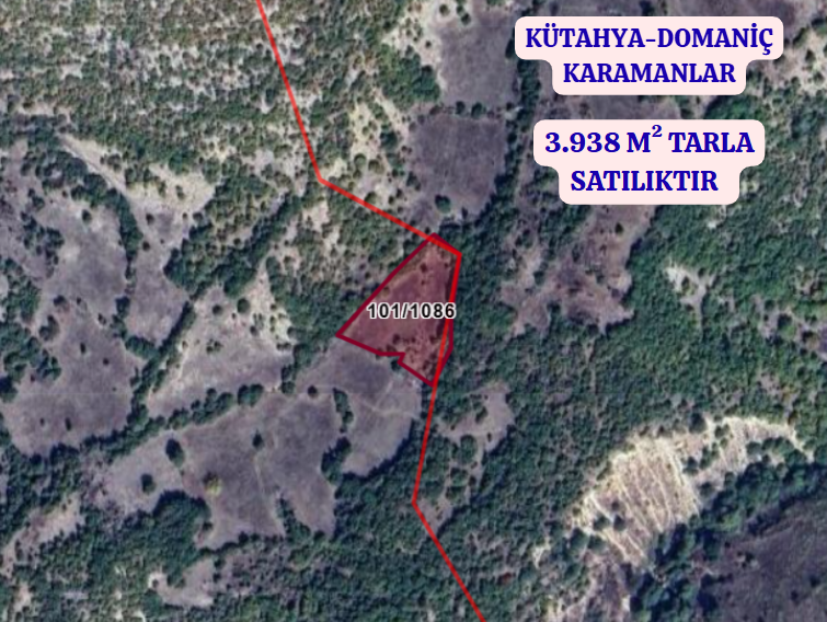 KÜTAHYA DOMANİÇ KARAMANLAR  KÖYÜNDE 3.938 M² TARLA SATILIKTIR - KÜTAHYA DOMANİÇ fotoğraf 2