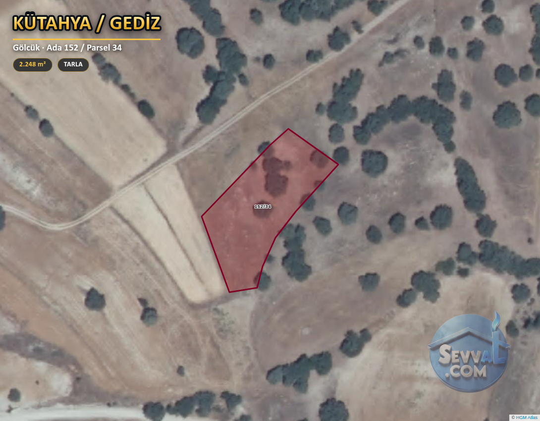 KÜTAHYA GEDİZ GÖLCÜK  KÖYÜNDE 2.248 M²  TARLA  SATILIKTIR - KÜTAHYA GEDİZ fotoğraf 2