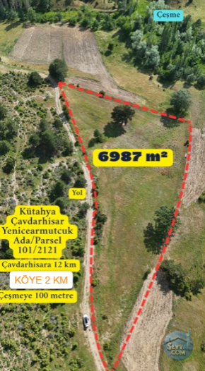KÜTAHYA ÇAVDARHİSAR YENİCEARMUTCUK  KÖYÜNDE  6.982 M²   TARLA  SATILIKTIR - KÜTAHYA ÇAVDARHİSAR fotoğraf 4