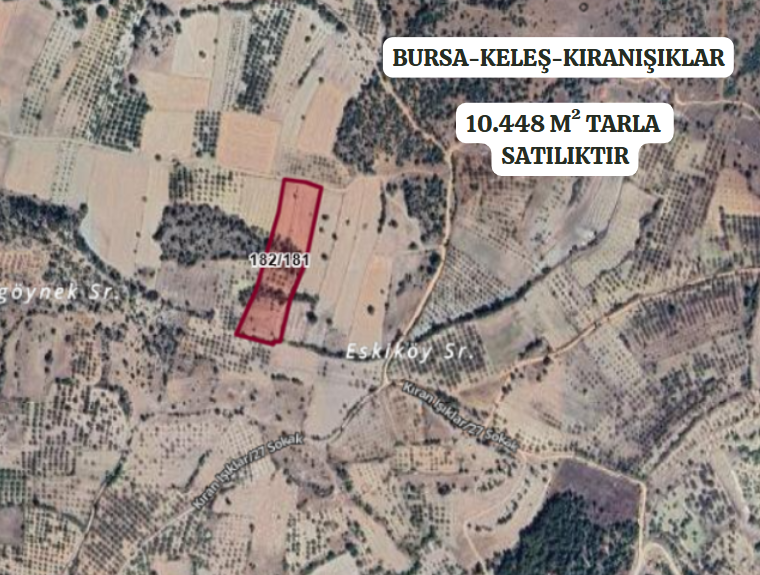 BURSA KELEŞ KIRANIŞIKLAR'DA 10.448 M² TARLAMIZ  SATILIKTIR. - BURSA KELES fotoğraf 2
