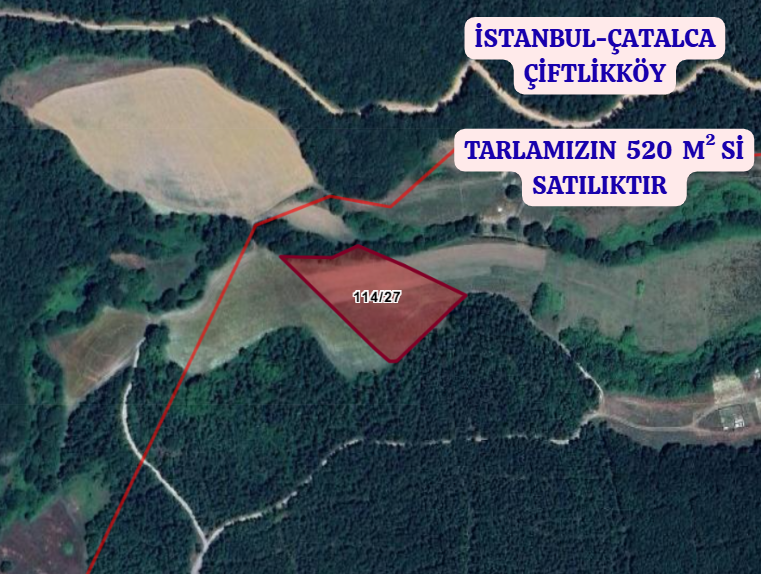 İSTANBUL ÇATALCA ÇİFTLİKKÖY  MAHALLESİNDE  520 M² SATILIKTIR - İSTANBUL ÇATALCA fotoğraf 2