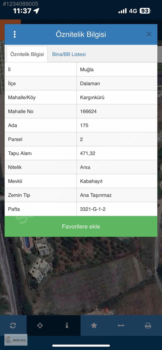 AİRPORT EMLAKTAN FIRSAT VİLLA YAPMAYA UYGUN GENİŞ ARSA 471M2 - MUĞLA DALAMAN fotoğraf 3