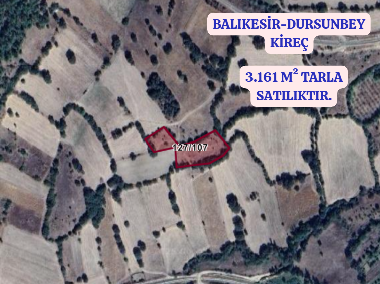 BALIKESİR DURSUNBEY KİREÇ   KÖYÜNDE  3.161 M²  TARLA  SATILIKTIR - BALIKESİR DURSUNBEY fotoğraf 2